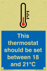 This thermostat should be set between 18 and 21°C